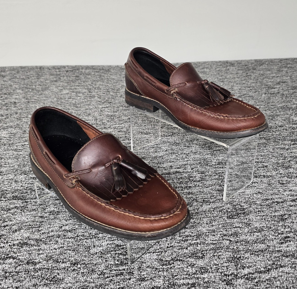 Sperry Top-Sider Mens 9 M Brown Leather Kiltie Tassel Loafers Boat Shoes STS1070